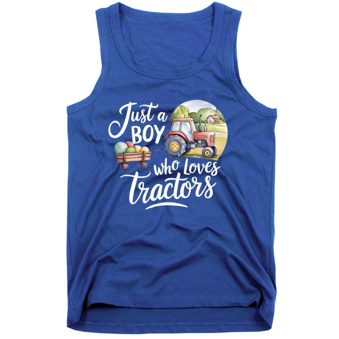 Farm Just A Who Loves Tractors Farmer Cool Gift Tank Top