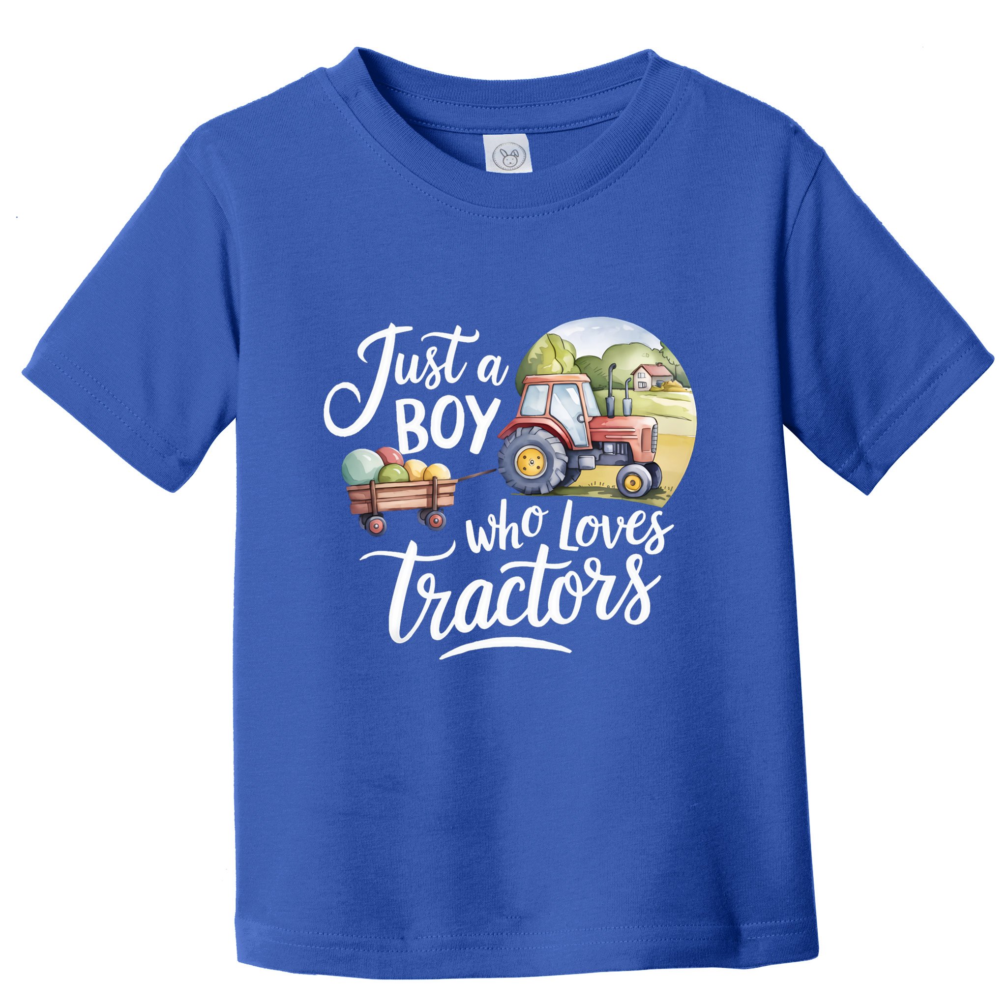 Farm Just A Who Loves Tractors Farmer Cool Gift Toddler T-Shirt