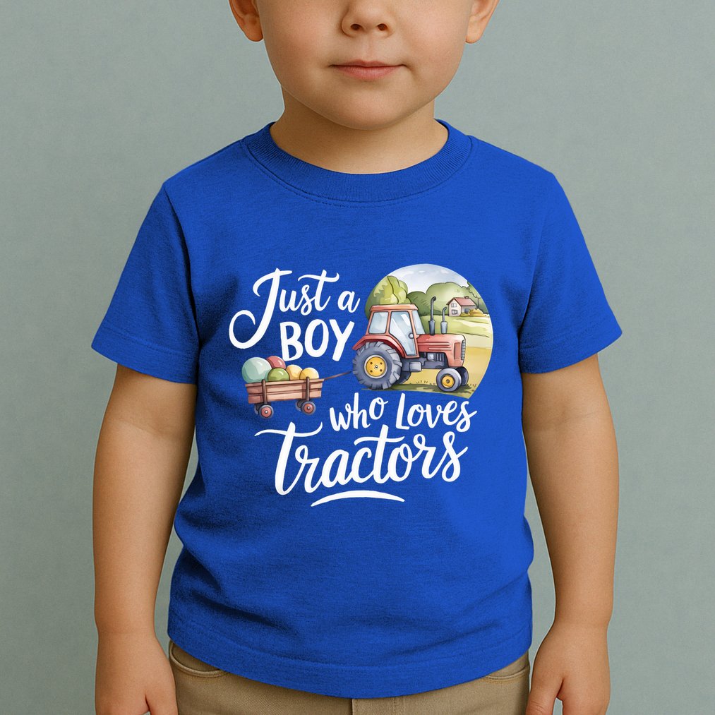 Farm Just A Who Loves Tractors Farmer Cool Gift Toddler T-Shirt