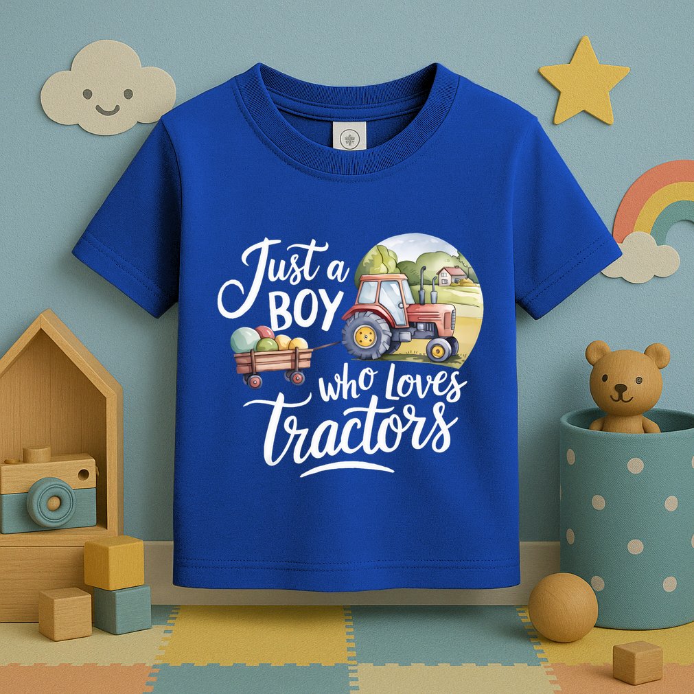 Farm Just A Who Loves Tractors Farmer Cool Gift Toddler T-Shirt