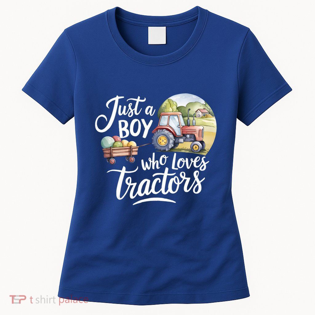Farm Just A Who Loves Tractors Farmer Cool Gift Womens T-Shirt