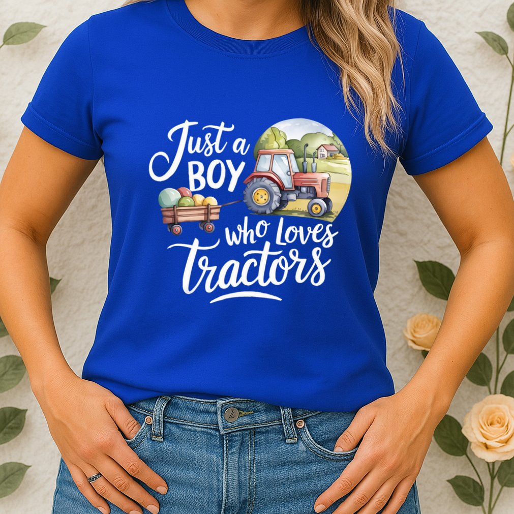 Farm Just A Who Loves Tractors Farmer Cool Gift Womens T-Shirt