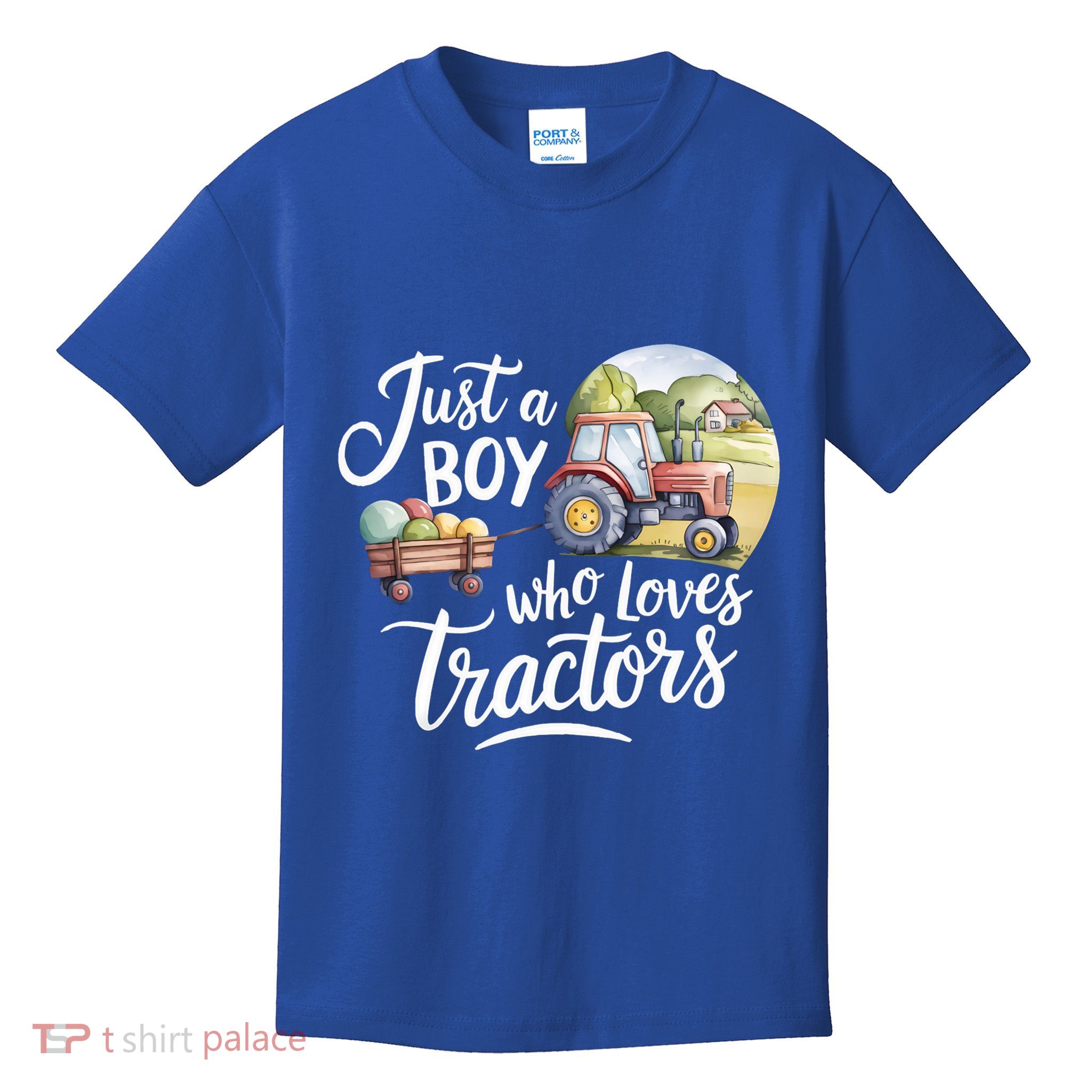 Farm Just A Who Loves Tractors Farmer Cool Gift Kids T-Shirt