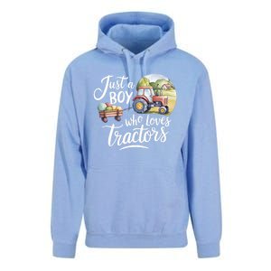 Farm Just A Who Loves Tractors Farmer Cool Gift Unisex Surf Hoodie