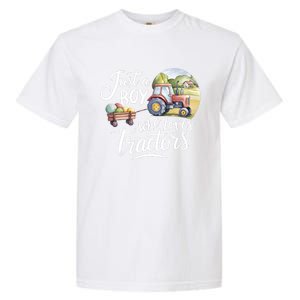 Farm Just A Who Loves Tractors Farmer Cool Gift Garment-Dyed Heavyweight T-Shirt