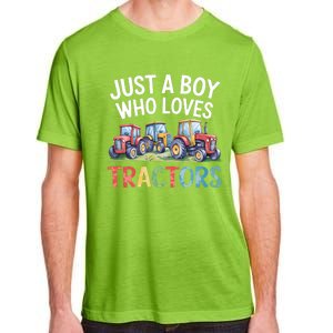 Farm Just A Who Loves Tractors Farmer Cute Gift Adult ChromaSoft Performance T-Shirt