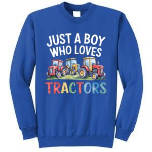 Farm Just A Who Loves Tractors Farmer Cute Gift Tall Sweatshirt