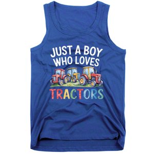 Farm Just A Who Loves Tractors Farmer Cute Gift Tank Top