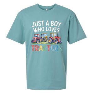 Farm Just A Who Loves Tractors Farmer Cute Gift Sueded Cloud Jersey T-Shirt