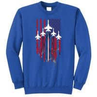 Fighter Jet Airplane American Flag Patriotic Sweatshirt