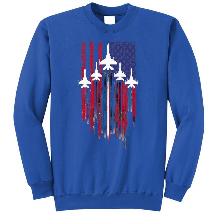 Fighter Jet Airplane American Flag Patriotic Sweatshirt