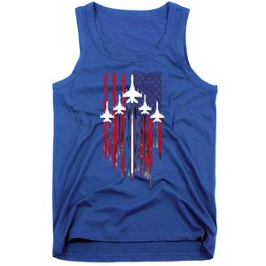 Fighter Jet Airplane American Flag Patriotic Tank Top