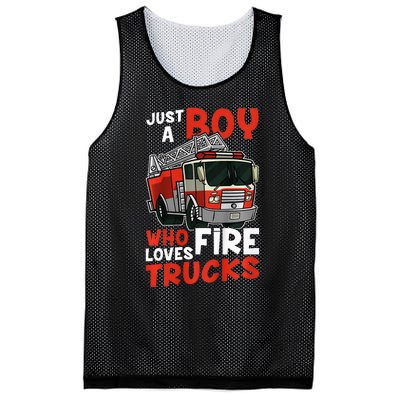 Firefighter Just A Who Loves Fire Trucks Mesh Reversible Basketball Jersey Tank