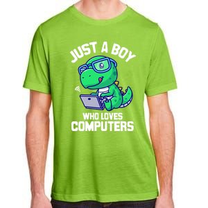 Funny Just A Who Loves  Computers Gaming Gift Adult ChromaSoft Performance T-Shirt