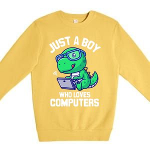 Funny Just A Who Loves  Computers Gaming Gift Premium Crewneck Sweatshirt