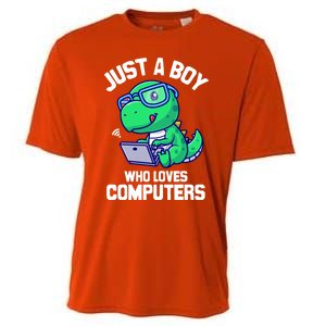 Funny Just A Who Loves  Computers Gaming Gift Cooling Performance Crew T-Shirt