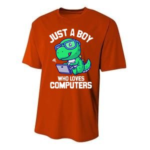 Funny Just A Who Loves  Computers Gaming Gift Performance Sprint T-Shirt