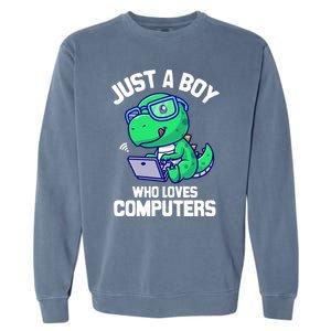 Funny Just A Who Loves  Computers Gaming Gift Garment-Dyed Sweatshirt