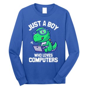 Funny Just A Who Loves  Computers Gaming Gift Long Sleeve Shirt