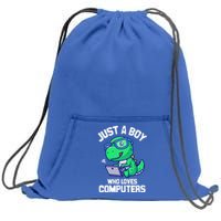 Funny Just A Who Loves  Computers Gaming Gift Sweatshirt Cinch Pack Bag