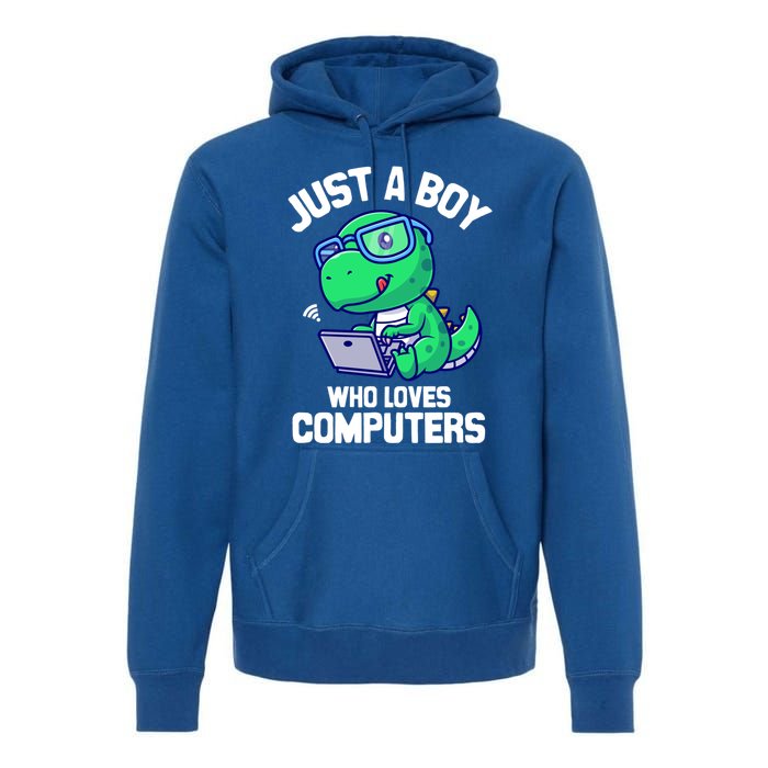 Funny Just A Who Loves  Computers Gaming Gift Premium Hoodie