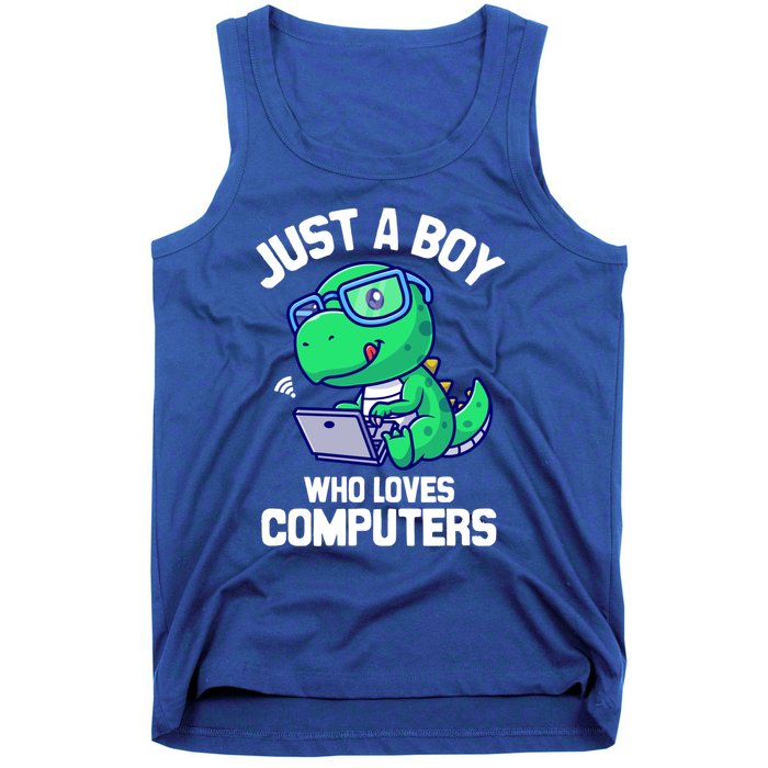 Funny Just A Who Loves  Computers Gaming Gift Tank Top