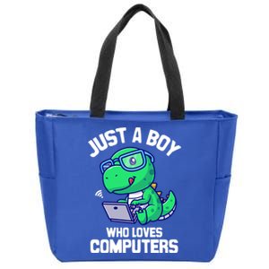 Funny Just A Who Loves  Computers Gaming Gift Zip Tote Bag