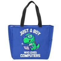 Funny Just A Who Loves  Computers Gaming Gift Zip Tote Bag