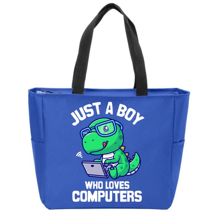 Funny Just A Who Loves  Computers Gaming Gift Zip Tote Bag