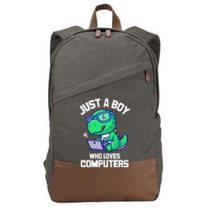 Funny Just A Who Loves  Computers Gaming Gift Cotton Canvas Backpack