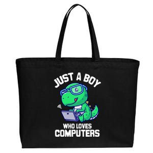 Funny Just A Who Loves  Computers Gaming Gift Cotton Canvas Jumbo Tote