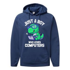 Funny Just A Who Loves  Computers Gaming Gift Performance Fleece Hoodie