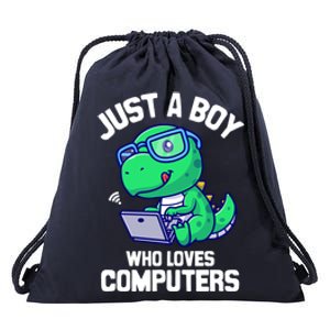 Funny Just A Who Loves  Computers Gaming Gift Drawstring Bag