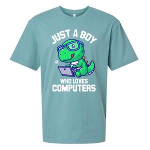 Funny Just A Who Loves  Computers Gaming Gift Sueded Cloud Jersey T-Shirt