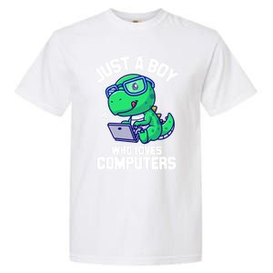 Funny Just A Who Loves  Computers Gaming Gift Garment-Dyed Heavyweight T-Shirt