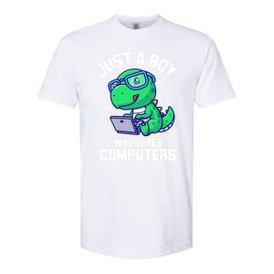 Funny Just A Who Loves  Computers Gaming Gift Softstyle CVC T-Shirt