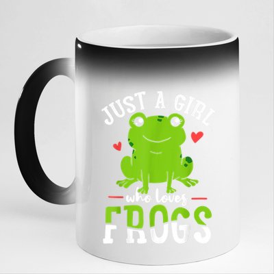 Frog Just A Girl Who Loves Frogs Gift 11oz Black Color Changing Mug