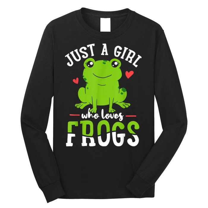 Frog Just A Girl Who Loves Frogs Gift Long Sleeve Shirt