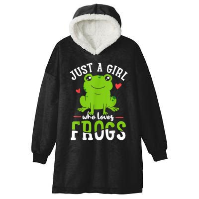 Frog Just A Girl Who Loves Frogs Gift Hooded Wearable Blanket