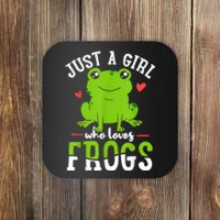 Frog Just A Girl Who Loves Frogs Gift Coaster