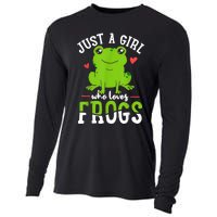 Frog Just A Girl Who Loves Frogs Gift Cooling Performance Long Sleeve Crew