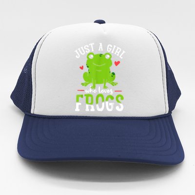 Frog Just A Girl Who Loves Frogs Gift Trucker Hat