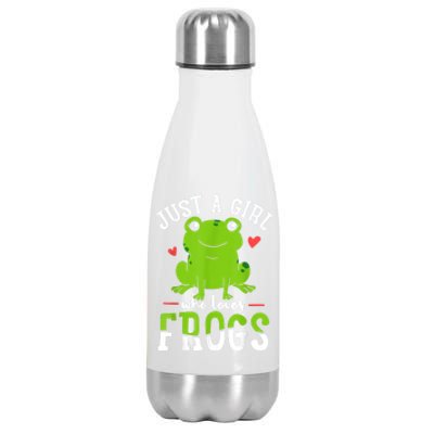 Frog Just A Girl Who Loves Frogs Gift Stainless Steel Insulated Water Bottle