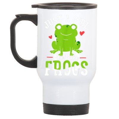 Frog Just A Girl Who Loves Frogs Gift Stainless Steel Travel Mug