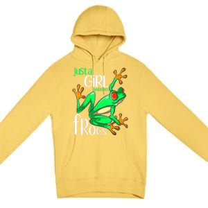 Frog Just A Girl Who Loves Frogs Gift Premium Pullover Hoodie