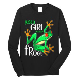 Frog Just A Girl Who Loves Frogs Gift Long Sleeve Shirt