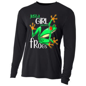 Frog Just A Girl Who Loves Frogs Gift Cooling Performance Long Sleeve Crew