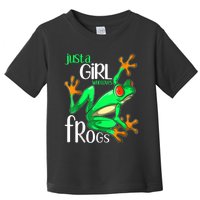 Frog Just A Girl Who Loves Frogs Gift Toddler T-Shirt