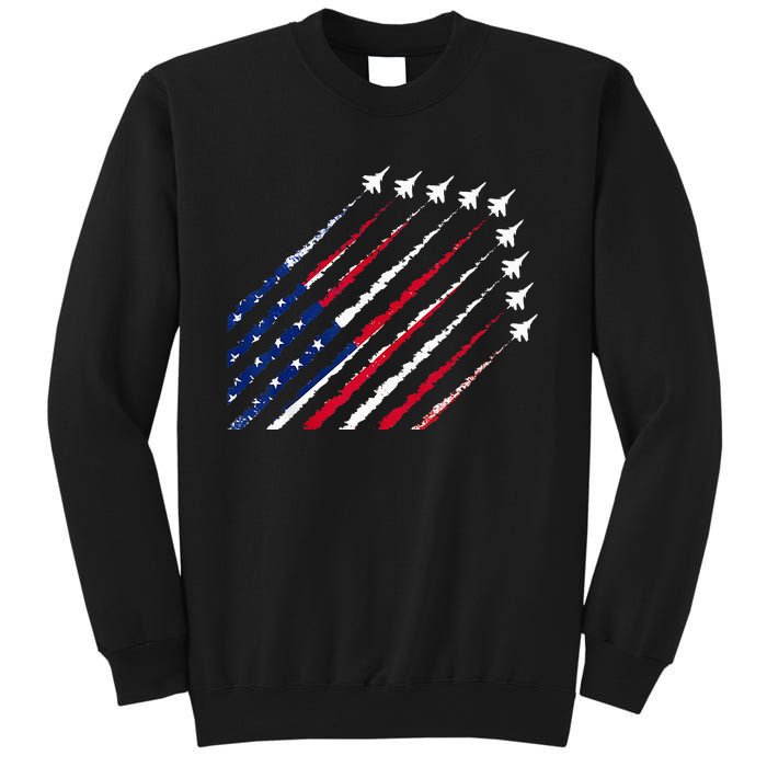 Fighter Jet Airplane USA Flag 4th Of July Patriotic Sweatshirt