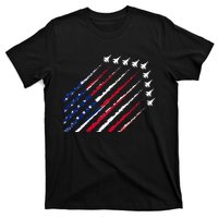 Fighter Jet Airplane USA Flag 4th Of July Patriotic T-Shirt